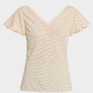 Rag & bone V-Neck Cream Short Sleeve Women’s Top